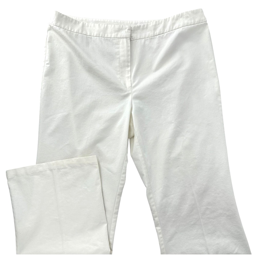 Sigrid Olsen Innovator Pants Cotton Stretch Ivory Flared Leg Women's XL Vintage - Picture 3 of 10